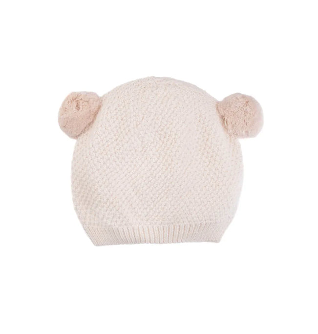 Cappellino in maglia con ponpon