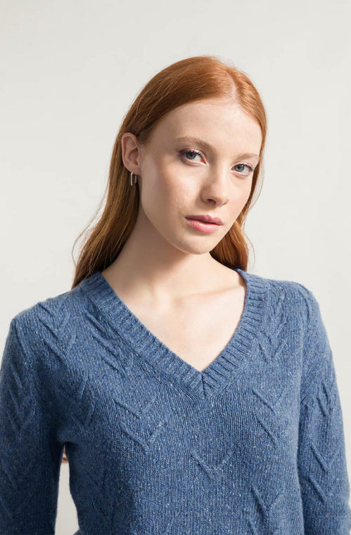 MAGLIA SCOLLO A V DONNA CASHMERE RIGENERATO ELIANA RIFò